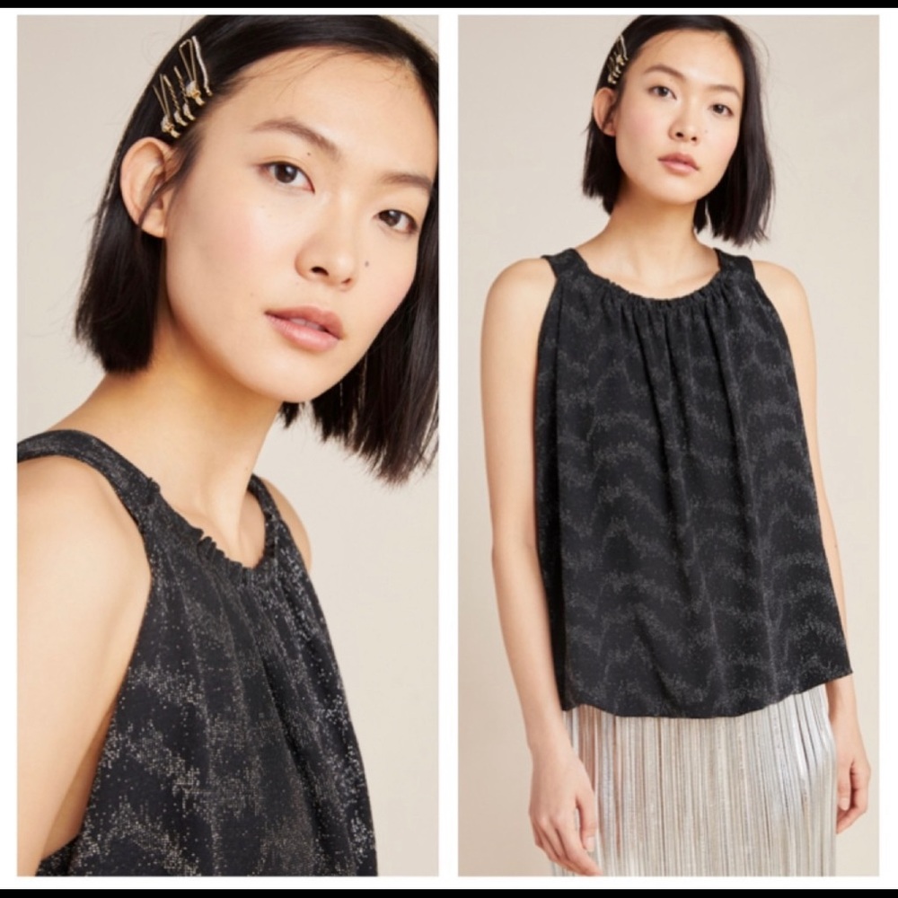 Anthropologie Carly Shimmer Blouse